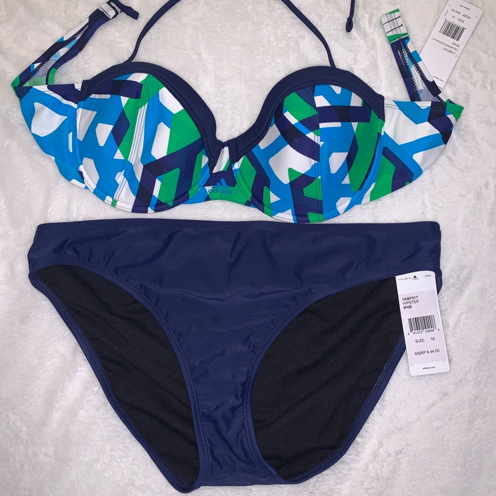 Adidas Size 16 2 piece Diamond Bandeau Bikini